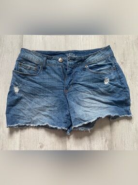 Time and Tru Blue Distressed cut off shorts